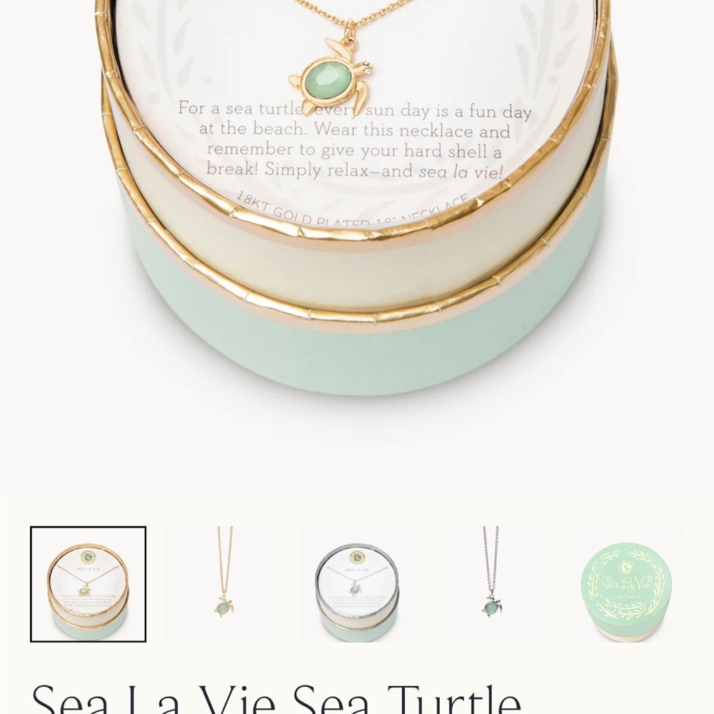 Spartina 449 Gold and Green Sea Turtle Necklace